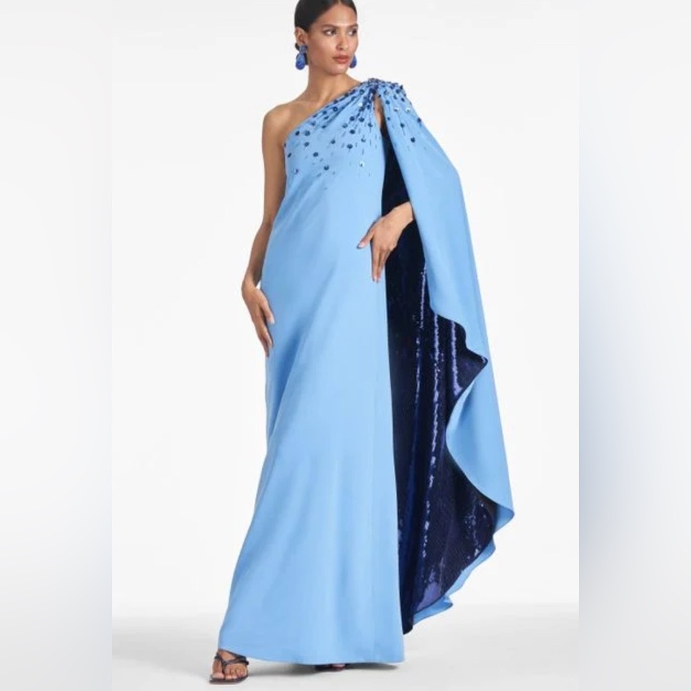 NWT Sachin & Babi Leila Crystal-embellished Gown In Periwinkle/Sapphire Blue - Picture 2 of 10